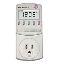 Measure how much electricity your household appliances and electronics consume using a Kill a watt meter.