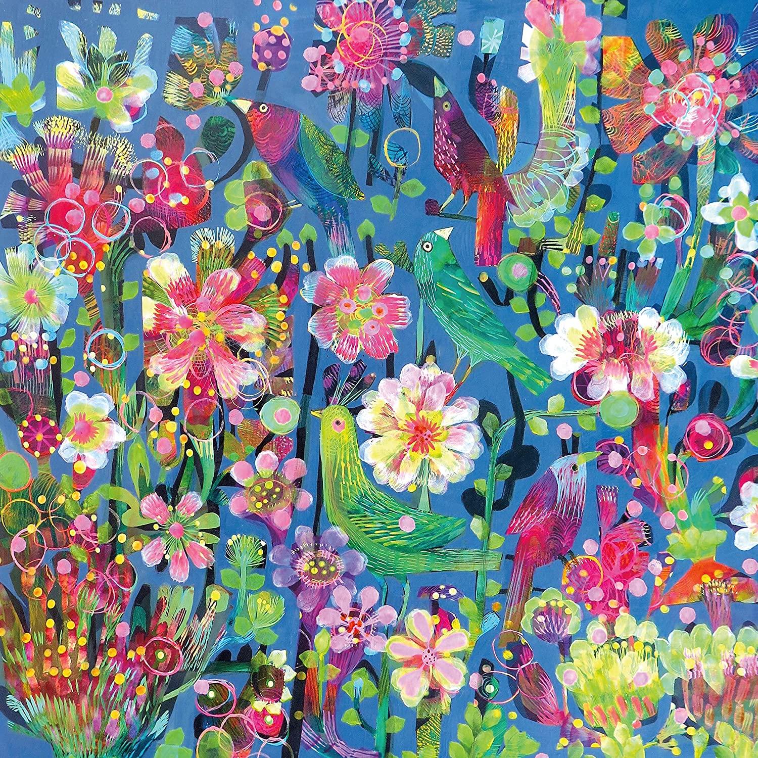 300 piece puzzle depicting colorful flowers.
