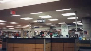 New Reference desk in old Emerson building, circa 2002.