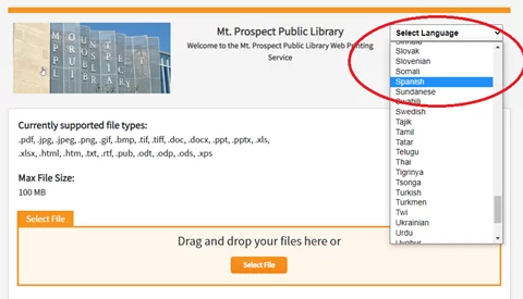 Go to select language, choose Spanish.