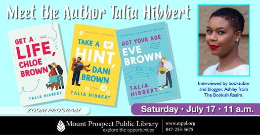 Zoom Program: Meet the author Talia Hibbert, Saturday, July 17 at 11 a.m.
