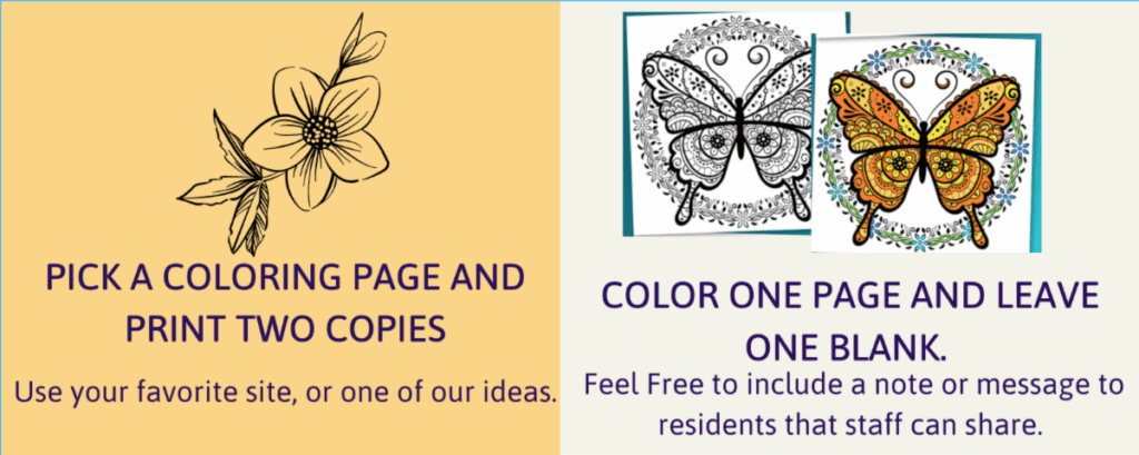 Pick a coloring page and print 2 copies, color one page and leave one blank.