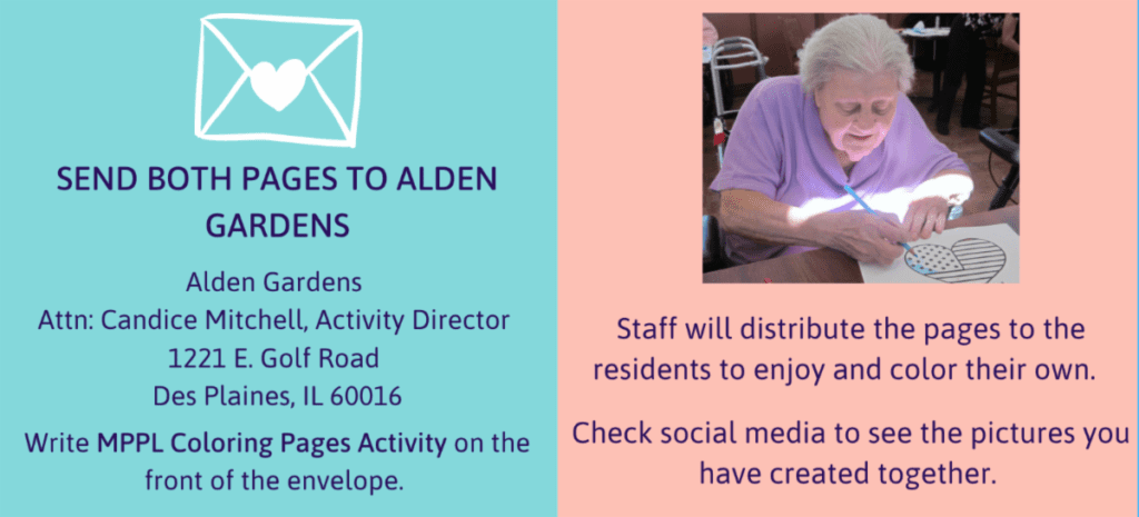 Send both pages to alden gardens. Staff will distribute the pages to residents to enjoy and color on their own.