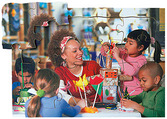 A photo of Crafts with teacher puzzle