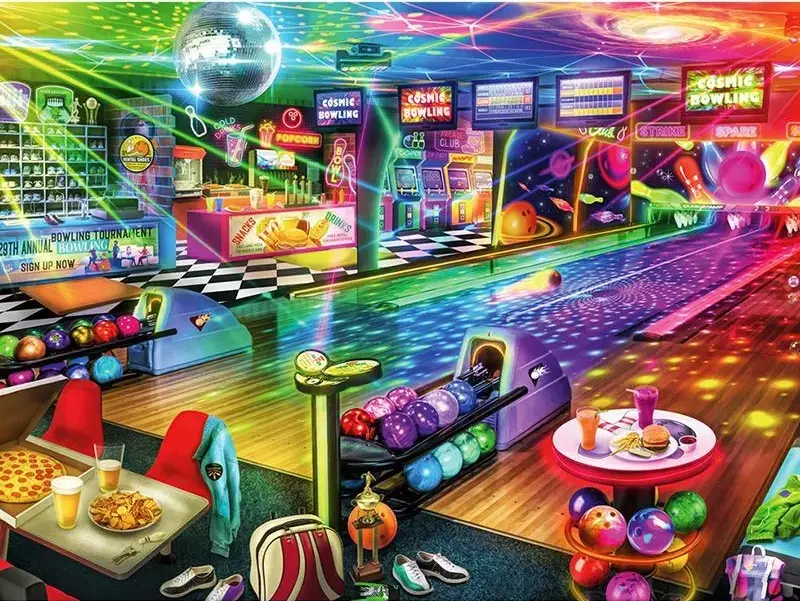 A photo of Blacklight Bowling 1000pc puzzle