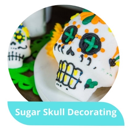 Sugar skull decorating.