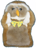 A photo of Owl hand puppet