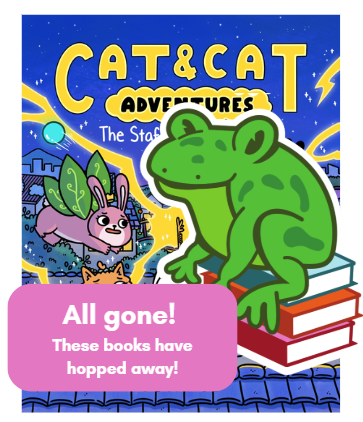 Cat and Cat Adventures: The Staff of Knowledge - All gone! These books have hopped away!